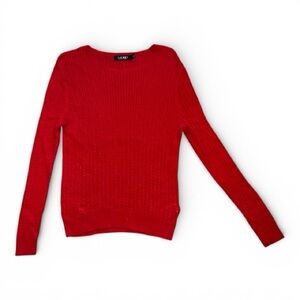 Ralph Lauren Black Label red cable knit crewneck sweater. Size large